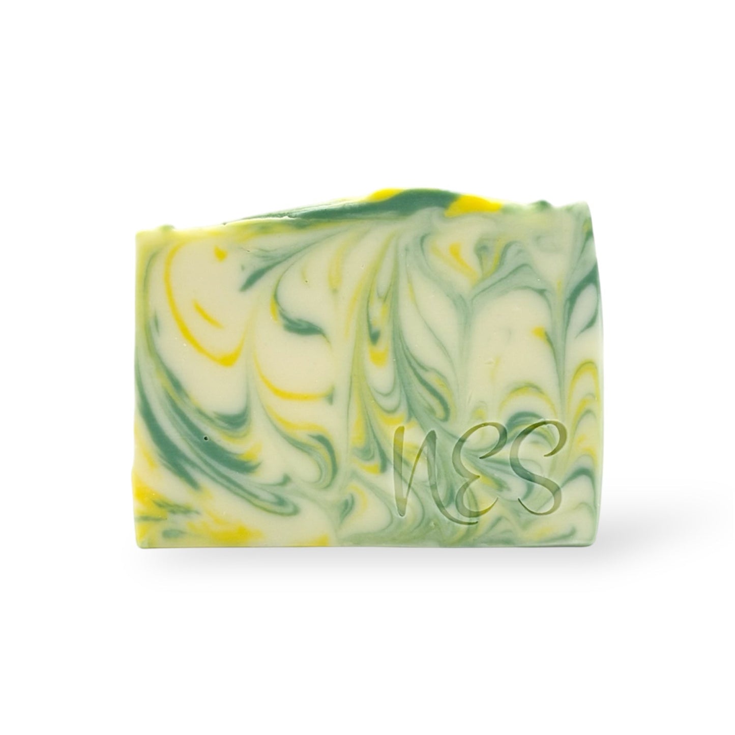 NES Gingergrass Soap bar – swirled green and yellow artisan soap, vegan and cruelty-free, made with ginger and lemongrass. Handcrafted in New Zealand.